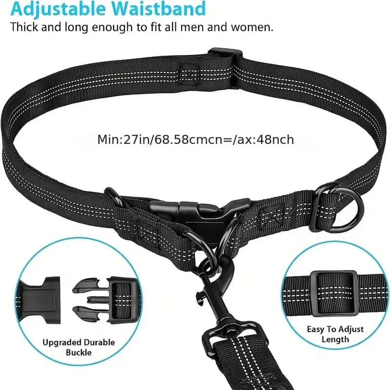 Stay Hands-Free &amp; Safe with Our Adjustable Dog Running Leash - Perfect for Medium &amp; Large Dogs