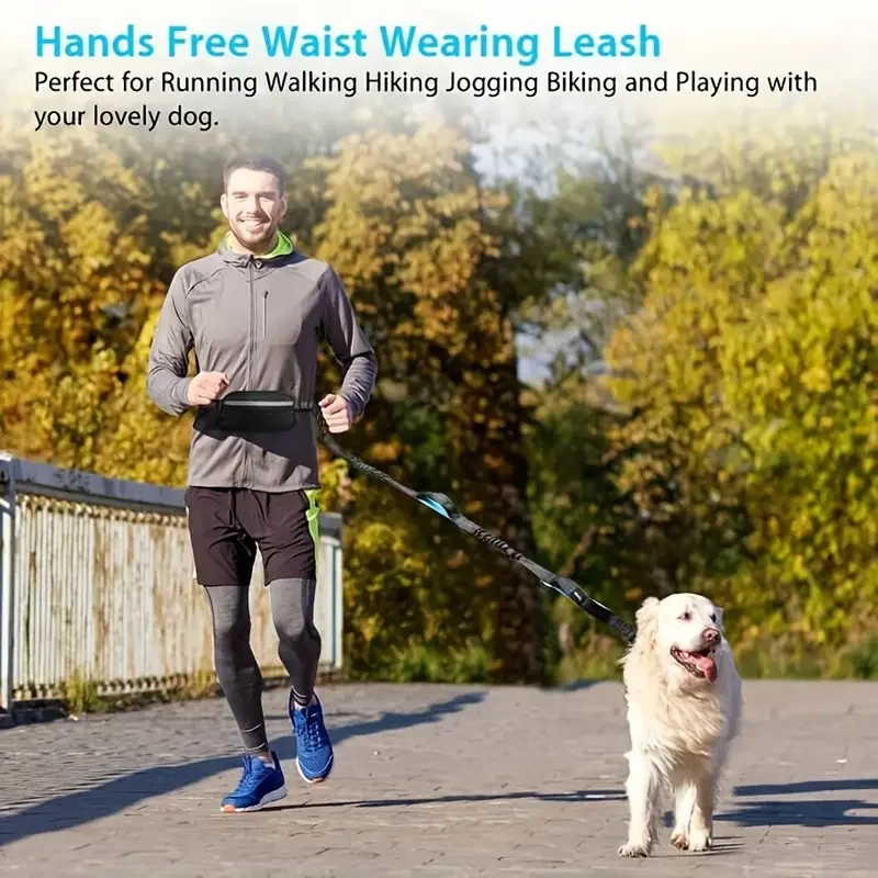 Stay Hands-Free &amp; Safe with Our Adjustable Dog Running Leash - Perfect for Medium &amp; Large Dogs