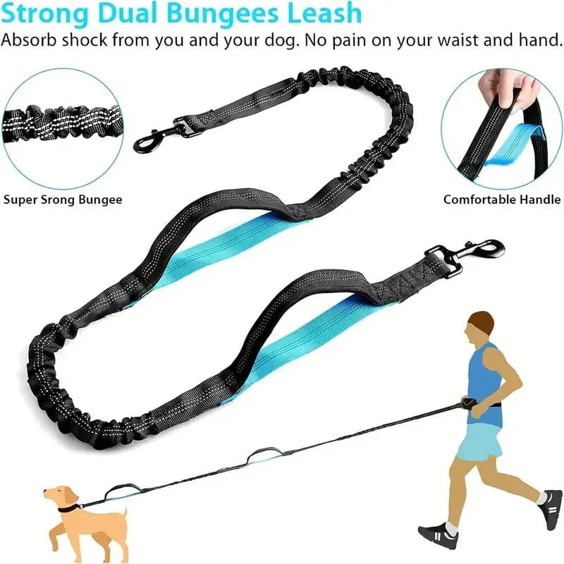 Stay Hands-Free &amp; Safe with Our Adjustable Dog Running Leash - Perfect for Medium &amp; Large Dogs